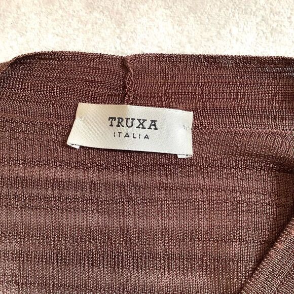 TRUXA ITALY WOMENS CARDIGAN SWEATER BROWN MEDIUM - Picture 8 of 8